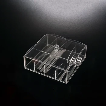 Vague Acrylic Square Cutlery Holder 24 cm
