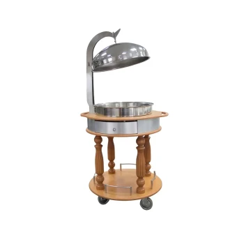 Ozti Round Meat Carving Trolley - Chafing Dish Trolley