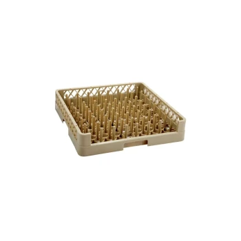 Vague Plastic 64-Comartment Open Plate & Tray Rack Beige