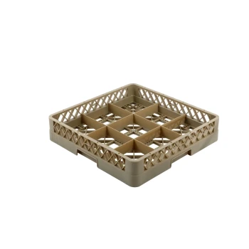 Jiwins Plastic Compartment Glass Rack Beige