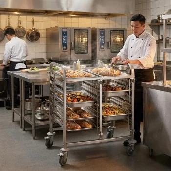 Jiwins 12 Piece 1/1 GN pans Dual rows trolley 74 x 55 x 95 cm