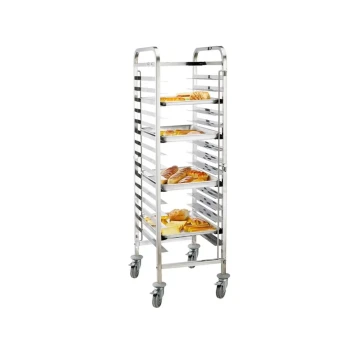 Jiwins Stainless Steel 16 Piece 1/1 GN Pan trolley 38 x 55 x 170 cm
