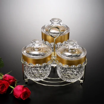 Vague Three Piece Acrylic Jars With Stand