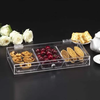 Vague Acrylic Candy Box with Three Comparment