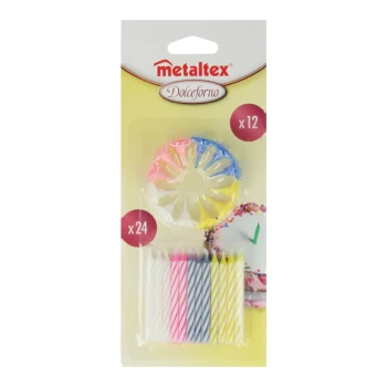 Metaltex Dolceforno Set of 24 Anniversary Candles with 12 Holders