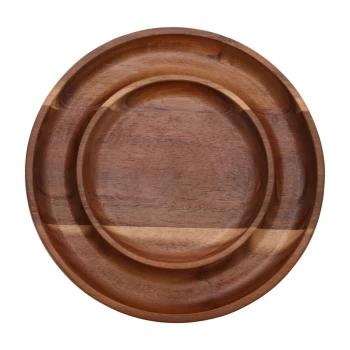 Vague Round Acacia Wooden Fruit Tray 28 cm