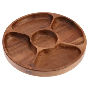 Vague Round Acacia Wooden Fruit Tray 32 cm