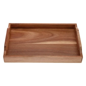 Vague Rectangular Acacia Wooden Tray with Handles