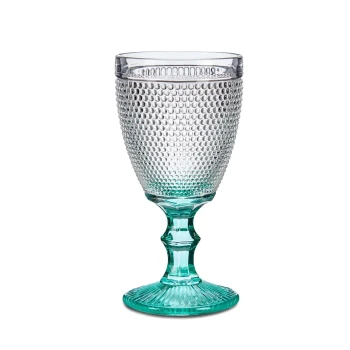 Vivalto 6 Piece Turquoise Foot Points Wine Glass 330 ml Set
