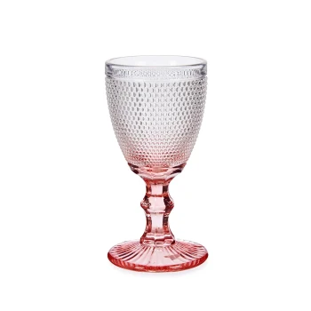 Vivalto 6 Piece Pink Foot Points Water Glass 240 ml Set