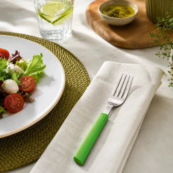Tramontina Brisa Stainless Steel Table Fork with Green PP Handle
