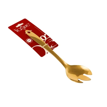 Vague Stainless Steel Golden Salad Fork 26 cm