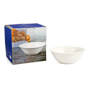 Porceletta 6 Piece Ivory Rimmed Thick Deep Bowls Set