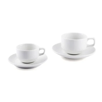 Porceletta Ivory Porcelain Coffee and Tea Cup & Saucer