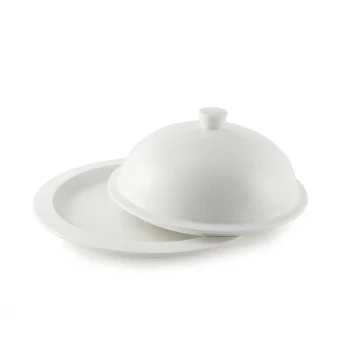 Porceletta Ivory Porcelain Flat Plate with Cover