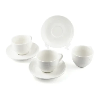 Porceletta Ivory Porcelain Coffee Cup & Saucer Castillo Design