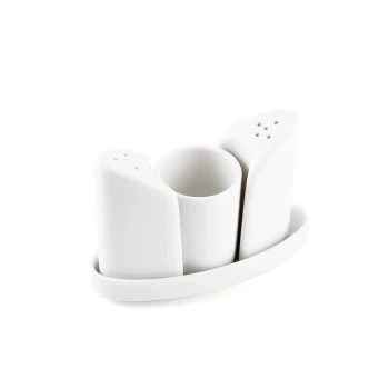Porceletta Ivory Porcelain 4 Piece Condiment Set