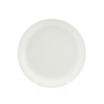 Porceletta Ivory Porcelain Round Flat Platter High Egde