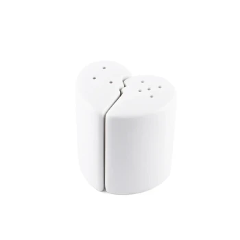 Porceletta Ivory Porcelain Heart Shaped Salt & Pepper Shakers
