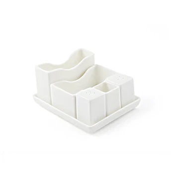 Porceletta Ivory Porcelain Square Salt & Pepper 4*5.5 cm