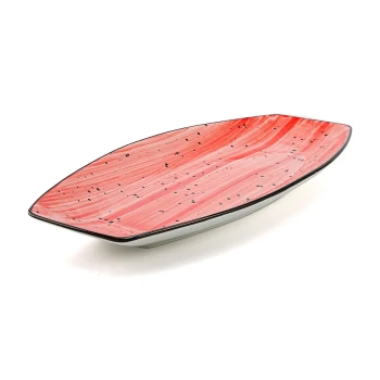 Porceletta Color Glaze Porcelain Boat Shape Plate
