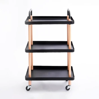 Vague 3-Tier Rectangular Plastic Rolling Cart