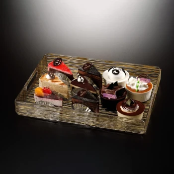 Vague Acrylic Serving Tray Bark Design