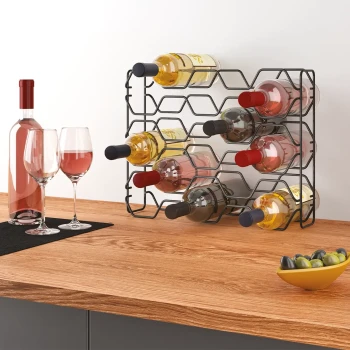 Metaltex Hexagon Lava Wine Rack - 15 Bottles