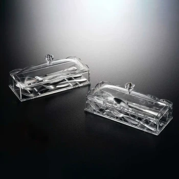Vague Acrylic Cutlery Holder with Cover
