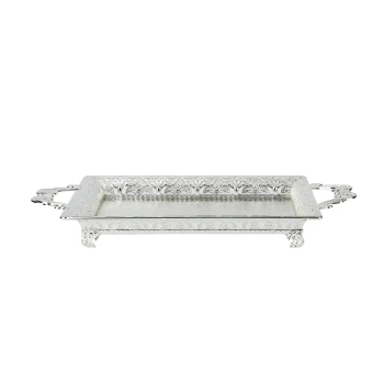Vague Steel Serving Tray with Handles
