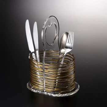 Vague Acrylic Cutlery Holder Bark Design