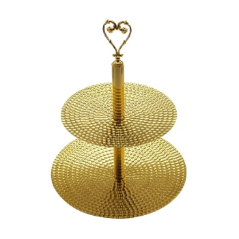 Vague Steel 2 Tier Candy Serving Stand with Handle