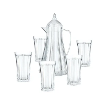Vague Acrylic Water Jug 2.2 L with 6 Cups Set