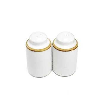Porceletta Mocha Porcelain Cylindrical Salt & Pepper Shakers Set