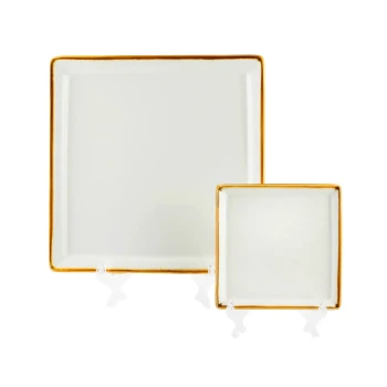 Porceletta Mocha Porcelain Square Plate