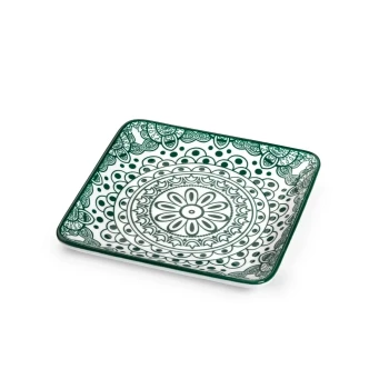 Che Brucia Arabesque Green Desserts Square Plate