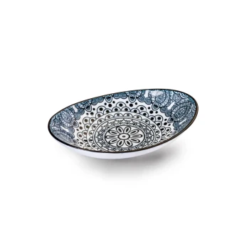 Che Brucia Arabesque Blue Oval Bowl
