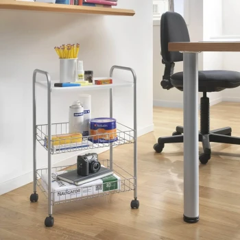 Metaltex Boston 2-Tier Bathroom Rolling Cart
