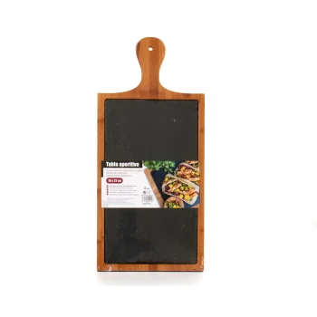 Arte Regal Big Rectangular Bamboo Board with Slate