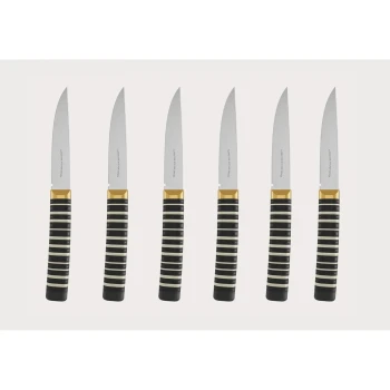 Florentine Knives Western 6 Piece Steak Knife Set - Black & White