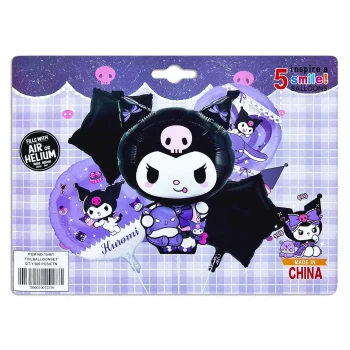 5-Pieces Kuromi Theme Foil Balloons Set