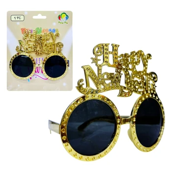 1pc Happy New Year Party Eyeglasses, New Year Photo Props