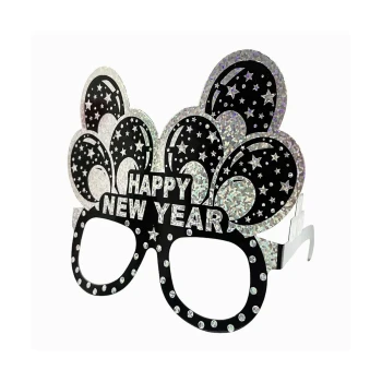6pcs Happy New Year Paper Party Eyeglasses, New Year Party Photo Props