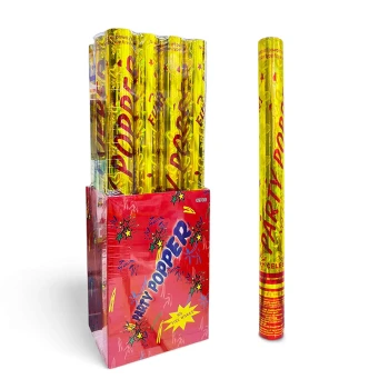 Box of 12pcs 60cm Party Poppers, Multicolor Confetti Foil- Party Supplies