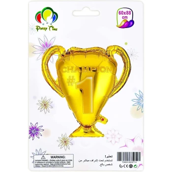 1pc 60x88cm Champion Trophy Foil Balloon, Football Theme Foil Balloon