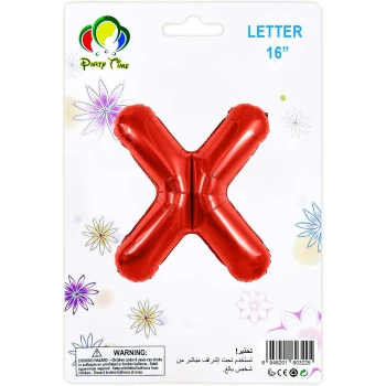 16″ Letter X Foil Balloon, Red