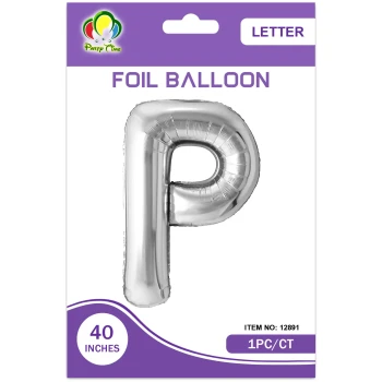 40″ Letter P Foil Balloon, Silver