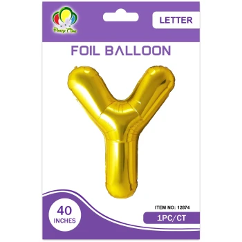 40″ Letter Y Foil Balloon, Gold