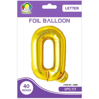 40″ Letter Q Foil Balloon, Gold