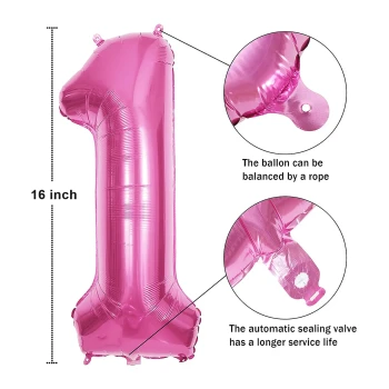 16″ Number 5 Foil Balloon, Pink